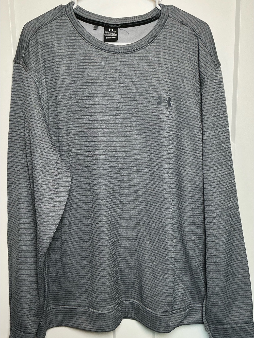 Under Armour Men’s Heather Gray Striped Long-Sleeve Crew Neck  XXL